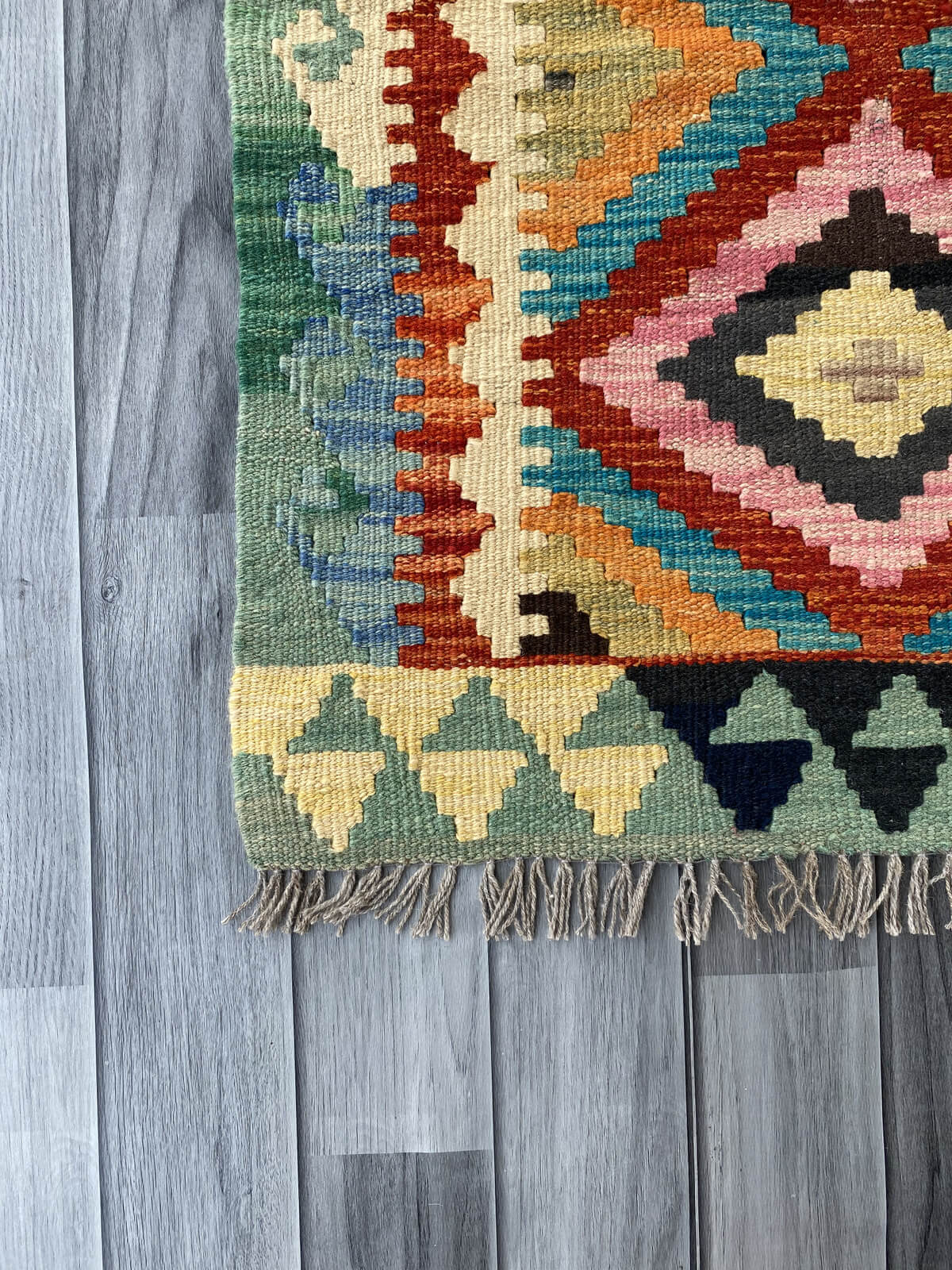 Handmade Afghan Chobi Kilim Rug 95x62 cm KAS#716