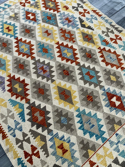 Handmade Afghan Chobi Kilim Rug 200 CM x  153 CM ( SS # 139 )