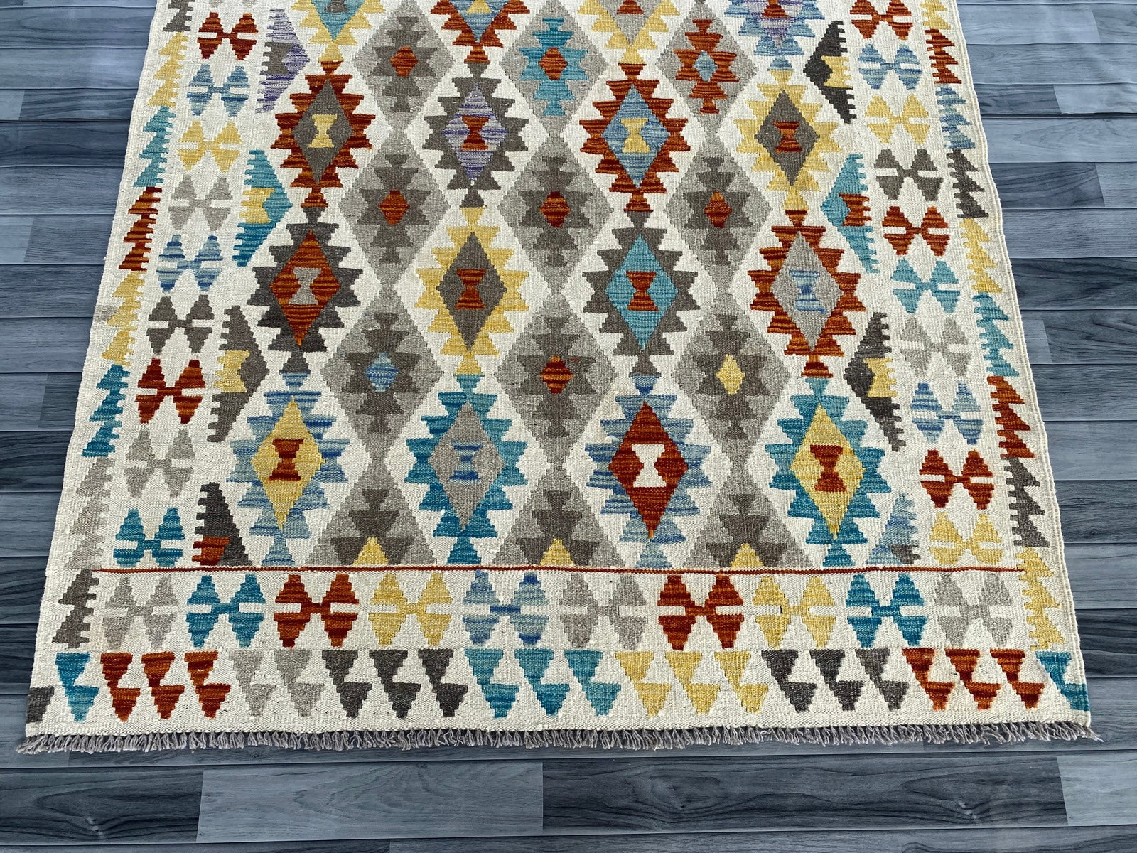 Handmade Afghan Chobi Kilim Rug 200 CM x  153 CM  SS # 139