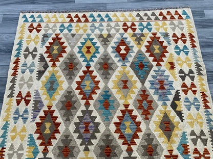 Handmade Afghan Chobi Kilim Rug 200 CM x  153 CM ( SS # 139 )