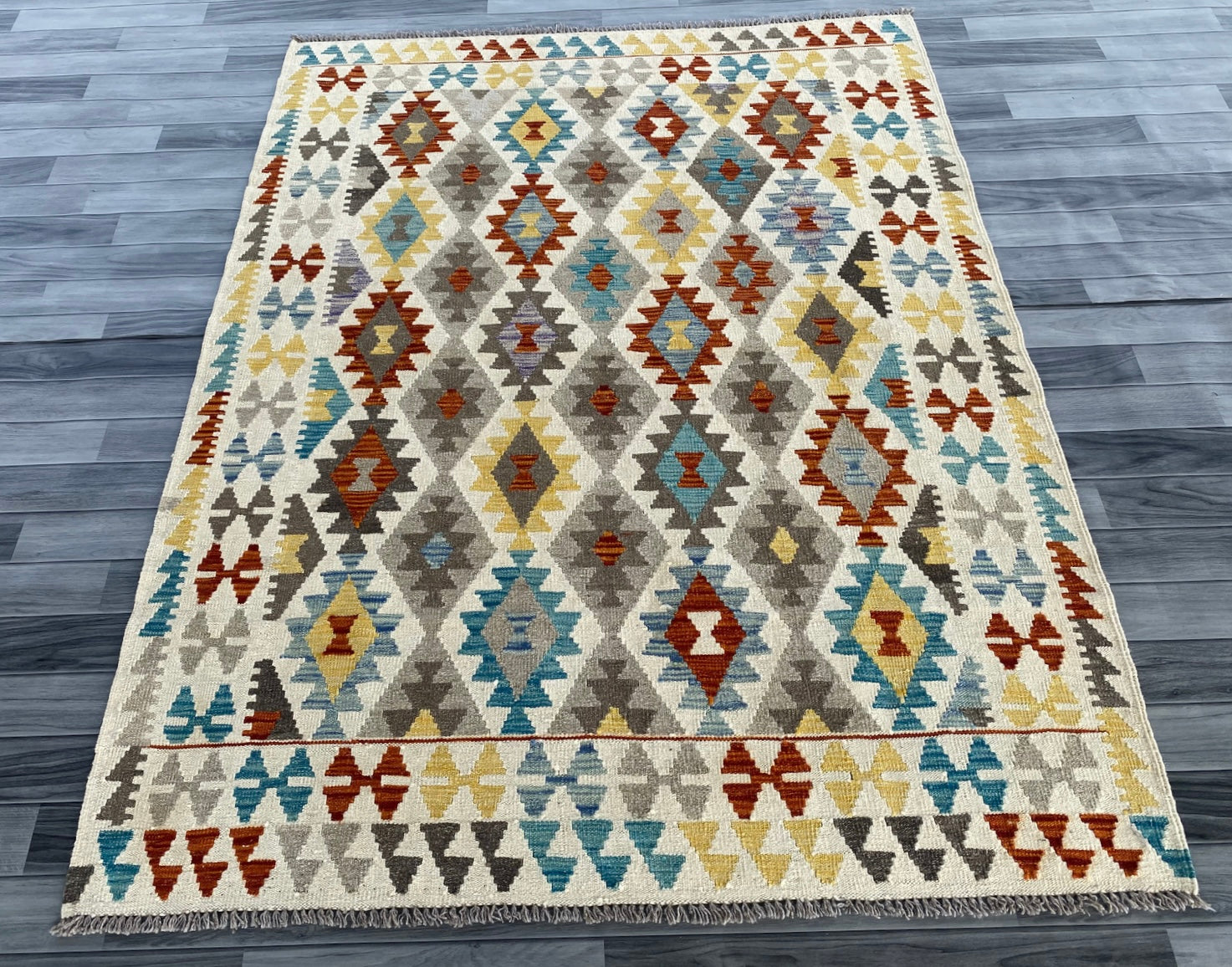 Handmade Afghan Chobi Kilim Rug 200 CM x  153 CM  SS # 139