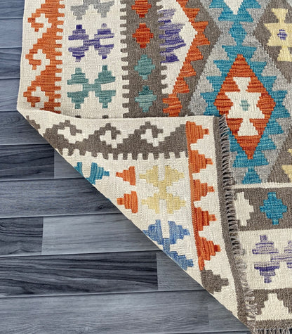 Handmade Afghan Chobi Kilim Rug 202 CM x  152 CM ( SS # 138 )