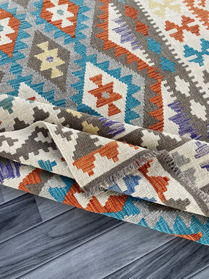 Handmade Afghan Chobi Kilim Rug 202 CM x  152 CM ( SS # 138 )