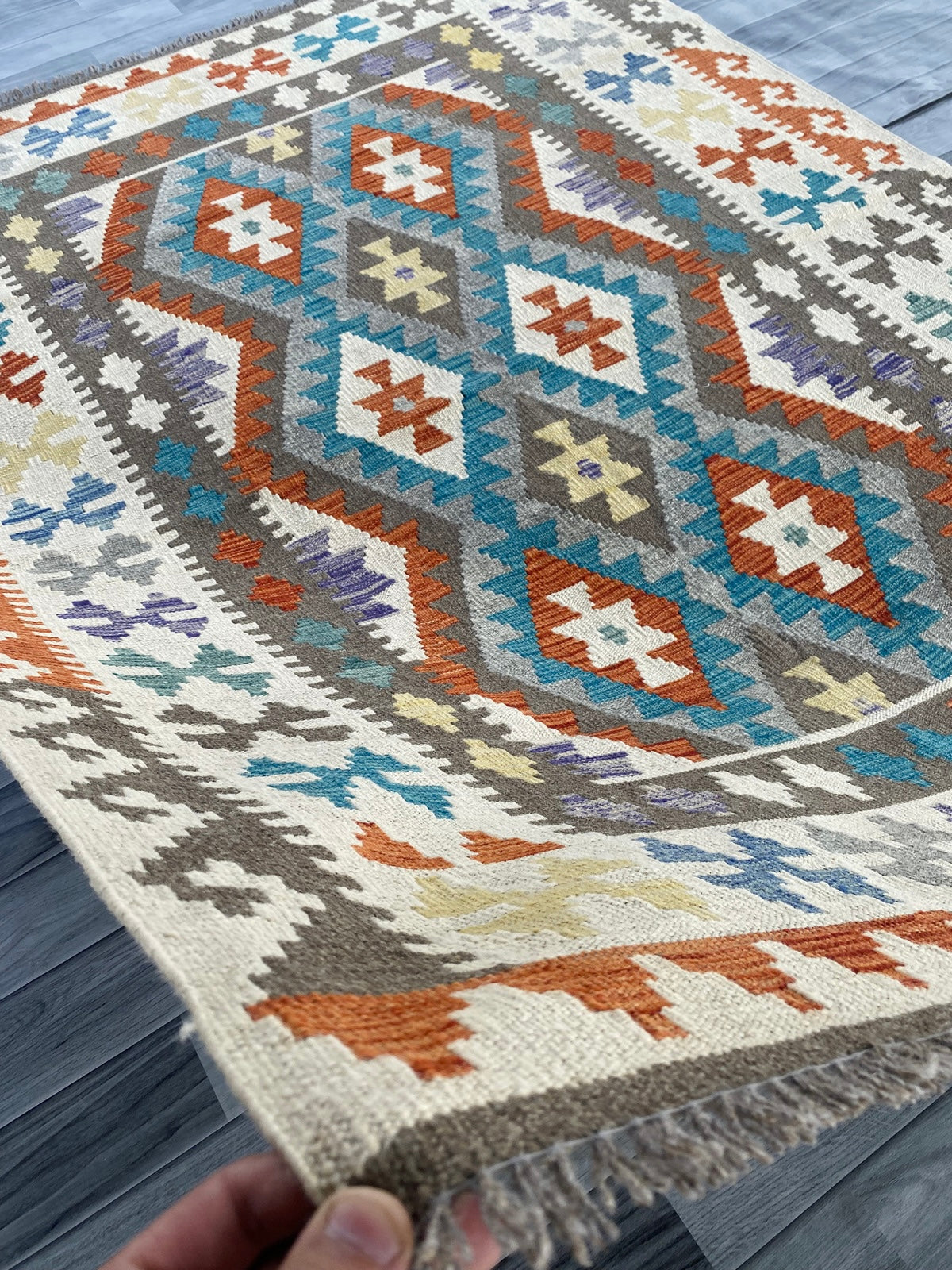 Handmade Afghan Chobi Kilim Rug 202 CM x  152 CM SS # 138