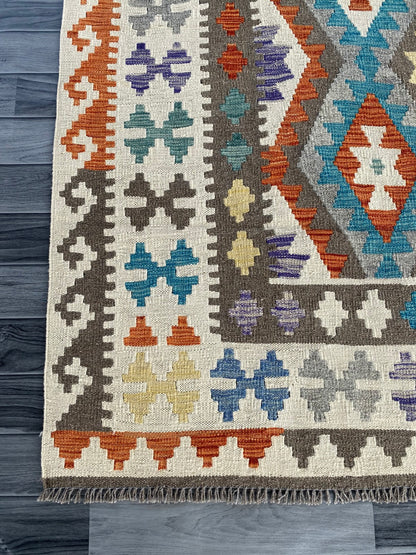 Handmade Afghan Chobi Kilim Rug 202 CM x  152 CM ( SS # 138 )