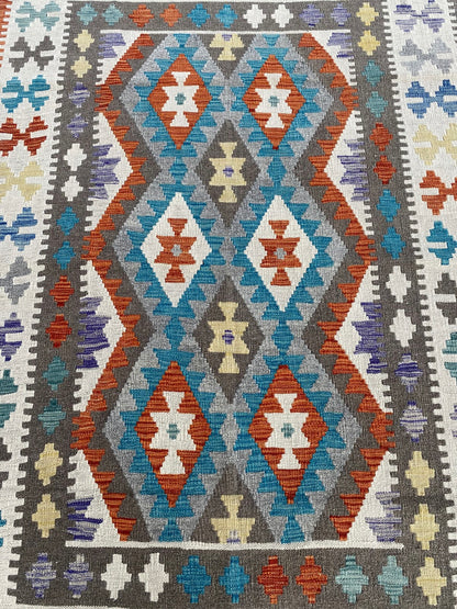 Handmade Afghan Chobi Kilim Rug 202 CM x  152 CM ( SS # 138 )