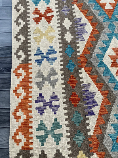 Handmade Afghan Chobi Kilim Rug 202 CM x  152 CM ( SS # 138 )