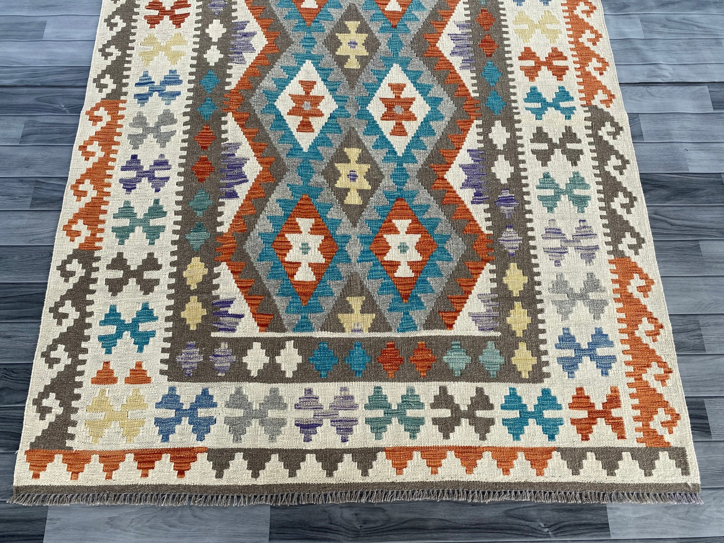 Handmade Afghan Chobi Kilim Rug 202 CM x  152 CM ( SS # 138 )