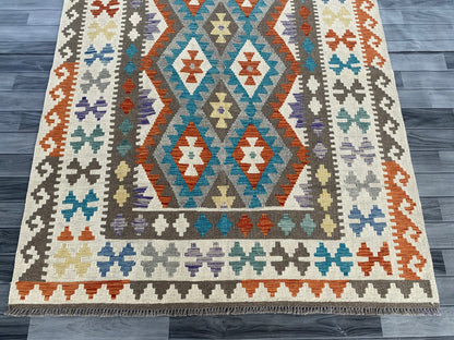 Handmade Afghan Chobi Kilim Rug 202 CM x  152 CM ( SS # 138 )