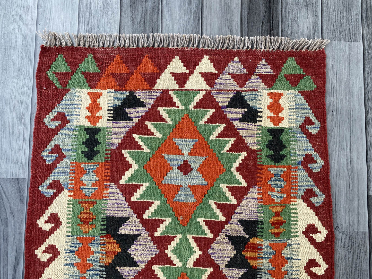 Handmade Afghan Chobi Kilim Rug 88x67 cm KAS#717