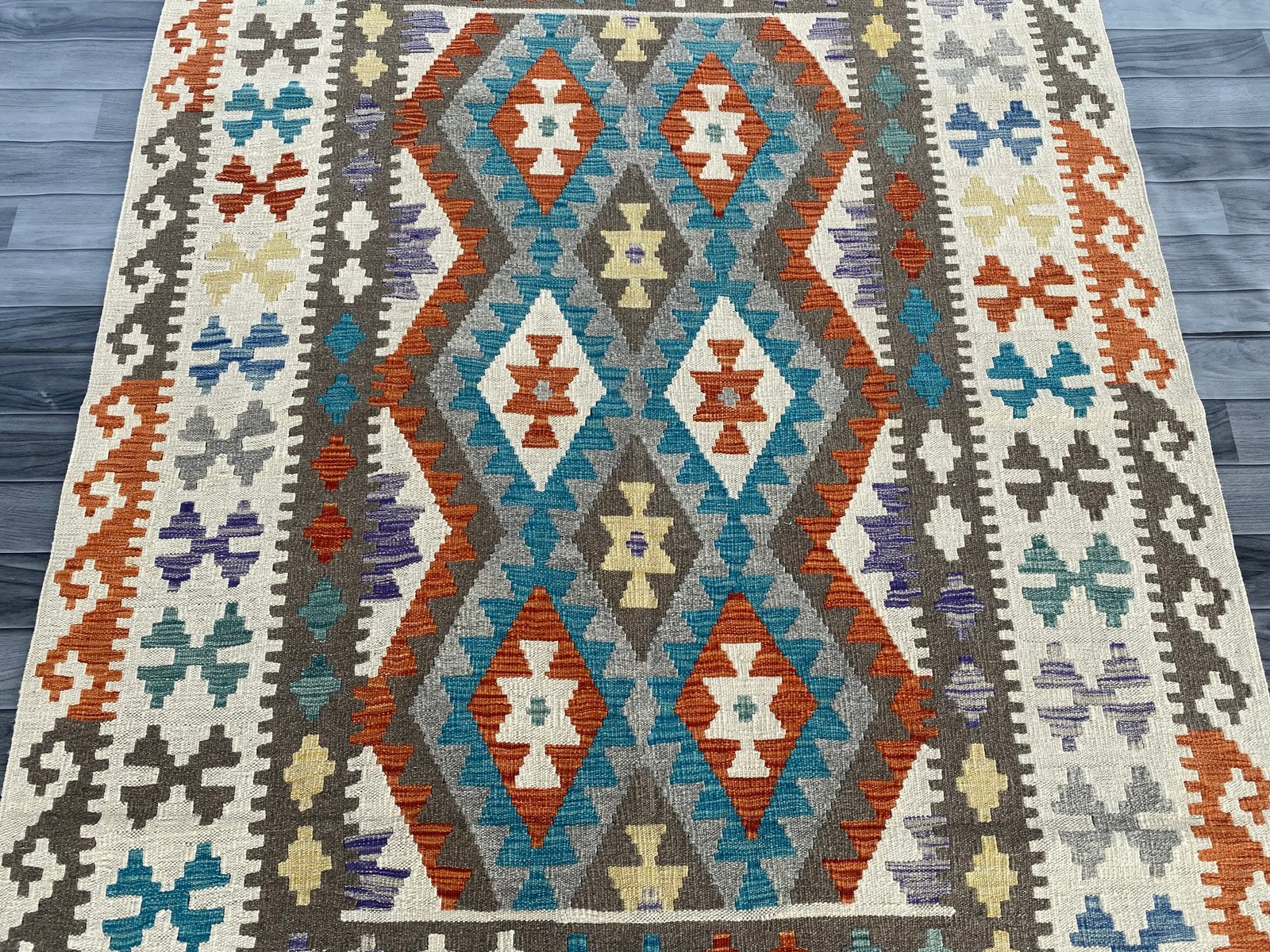 Handmade Afghan Chobi Kilim Rug 202 CM x  152 CM SS # 138