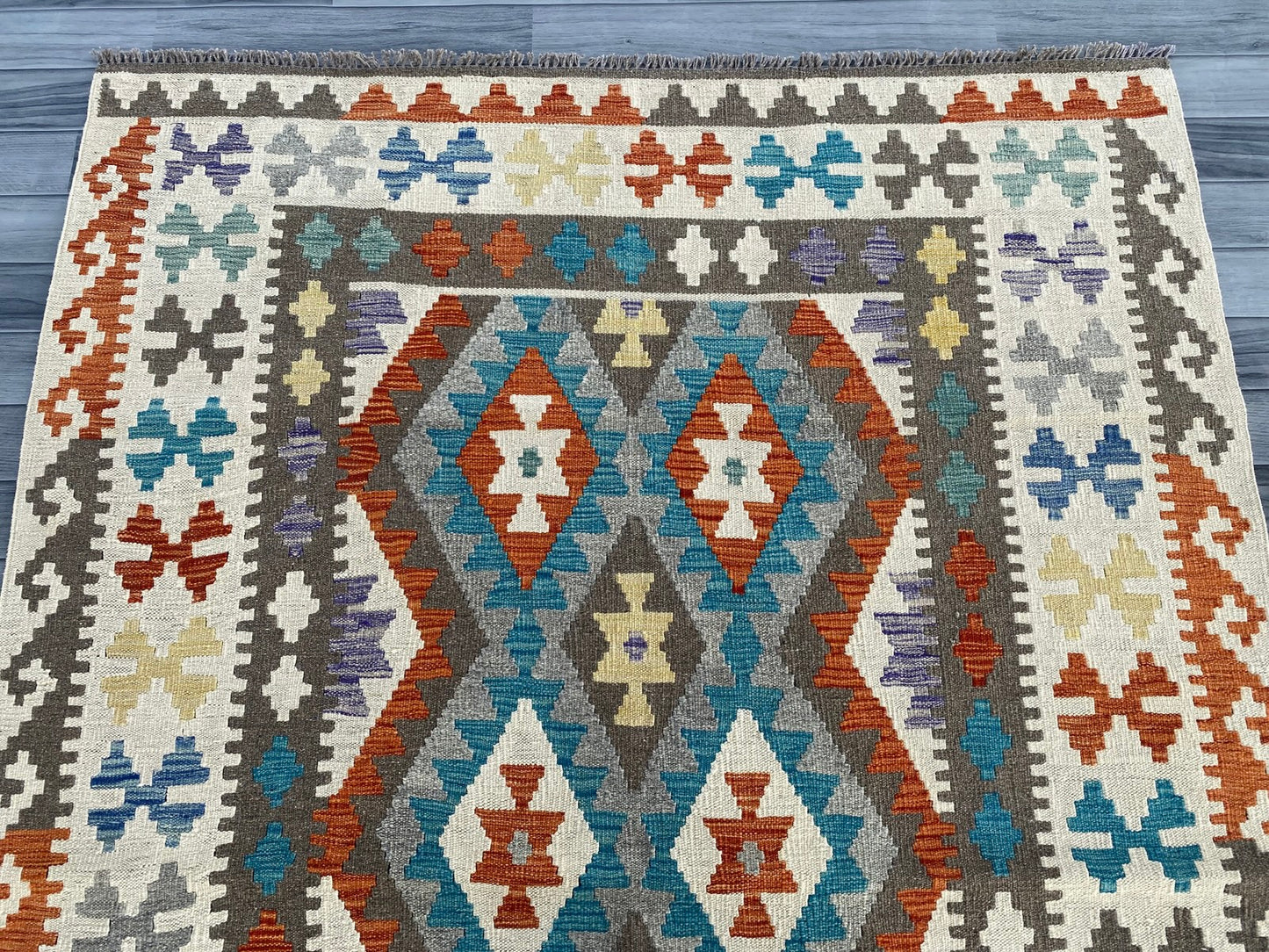 Handmade Afghan Chobi Kilim Rug 202 CM x  152 CM ( SS # 138 )