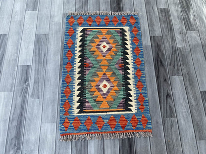 Handmade Afghan Chobi Kilim Rug 77x57 cm KAS#718
