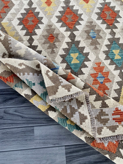 Handmade Afghan Chobi Kilim Rug 195 CM x  148 CM ( SS # 137 )