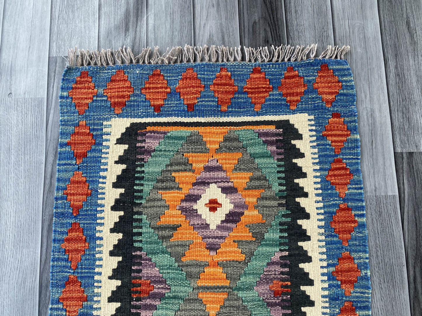 Handmade Afghan Chobi Kilim Rug 77x57 cm KAS#718