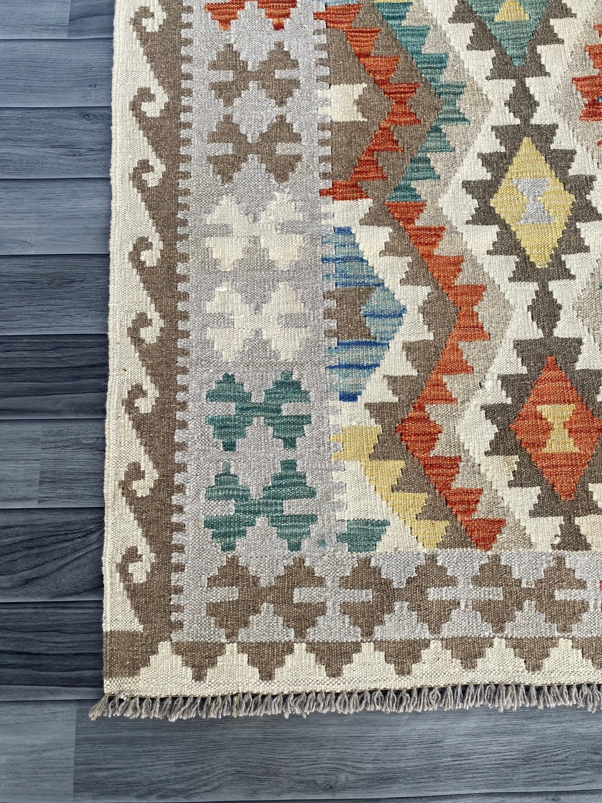 Handmade Afghan Chobi Kilim Rug 195 CM x  148 CM  SS # 137