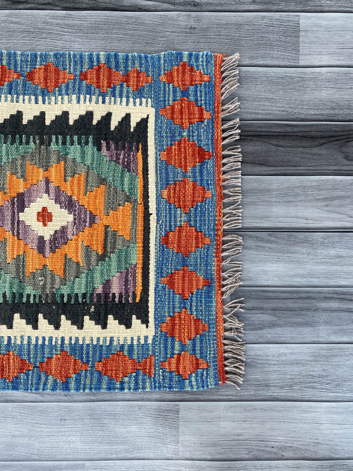 Handmade Afghan Chobi Kilim Rug 77x57 cm KAS#718