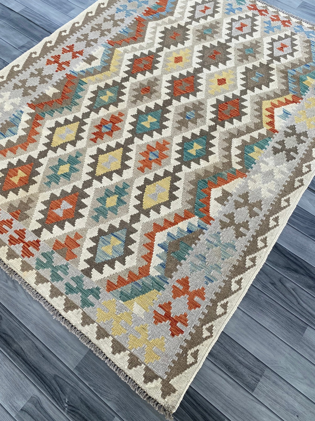 Handmade Afghan Chobi Kilim Rug 195 CM x  148 CM ( SS # 137 )