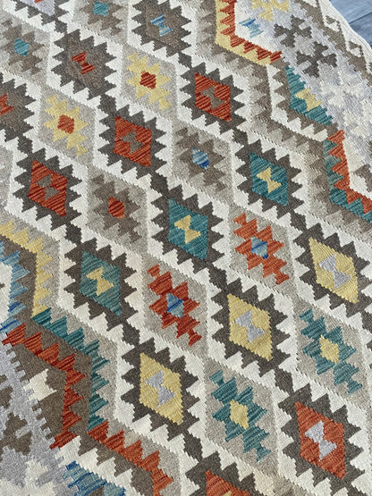 Handmade Afghan Chobi Kilim Rug 195 CM x  148 CM ( SS # 137 )