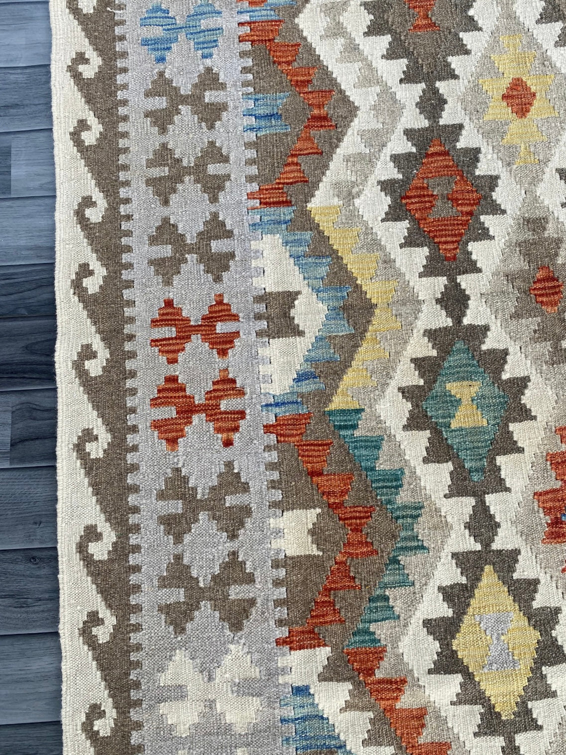 Handmade Afghan Chobi Kilim Rug 195 CM x  148 CM  SS # 137