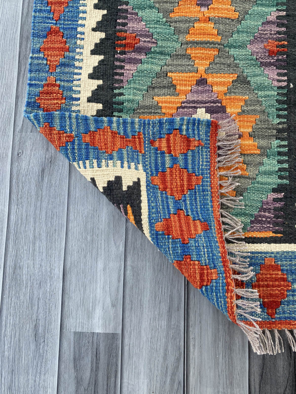 Handmade Afghan Chobi Kilim Rug 77x57 cm KAS#718