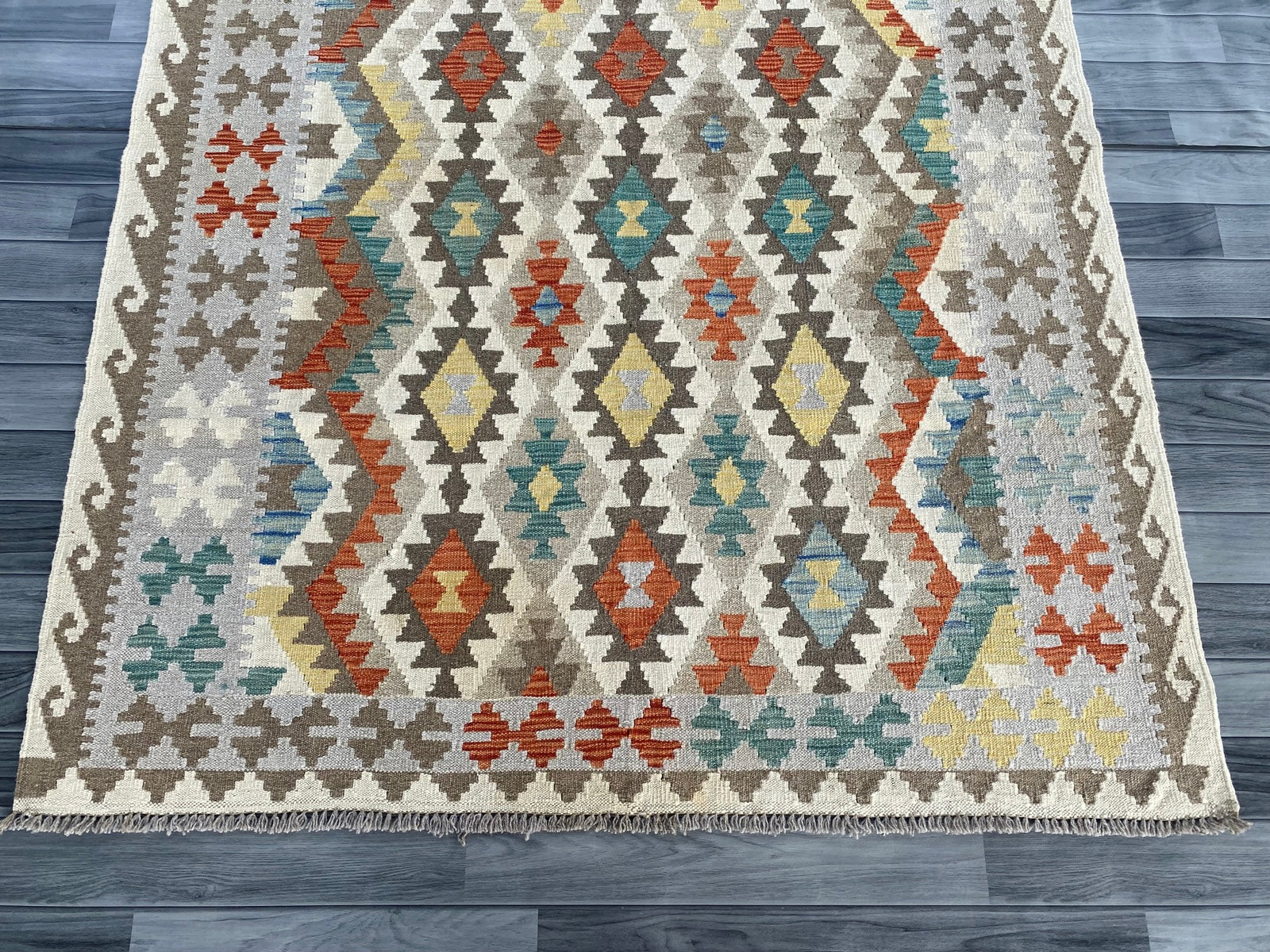 Handmade Afghan Chobi Kilim Rug 195 CM x  148 CM  SS # 137