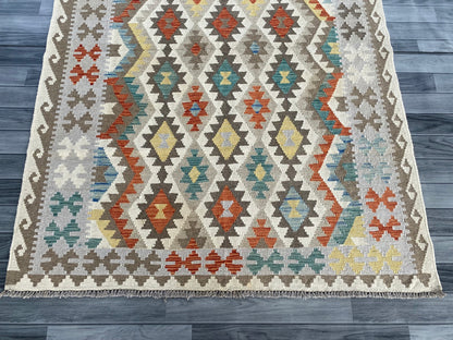 Handmade Afghan Chobi Kilim Rug 195 CM x  148 CM ( SS # 137 )