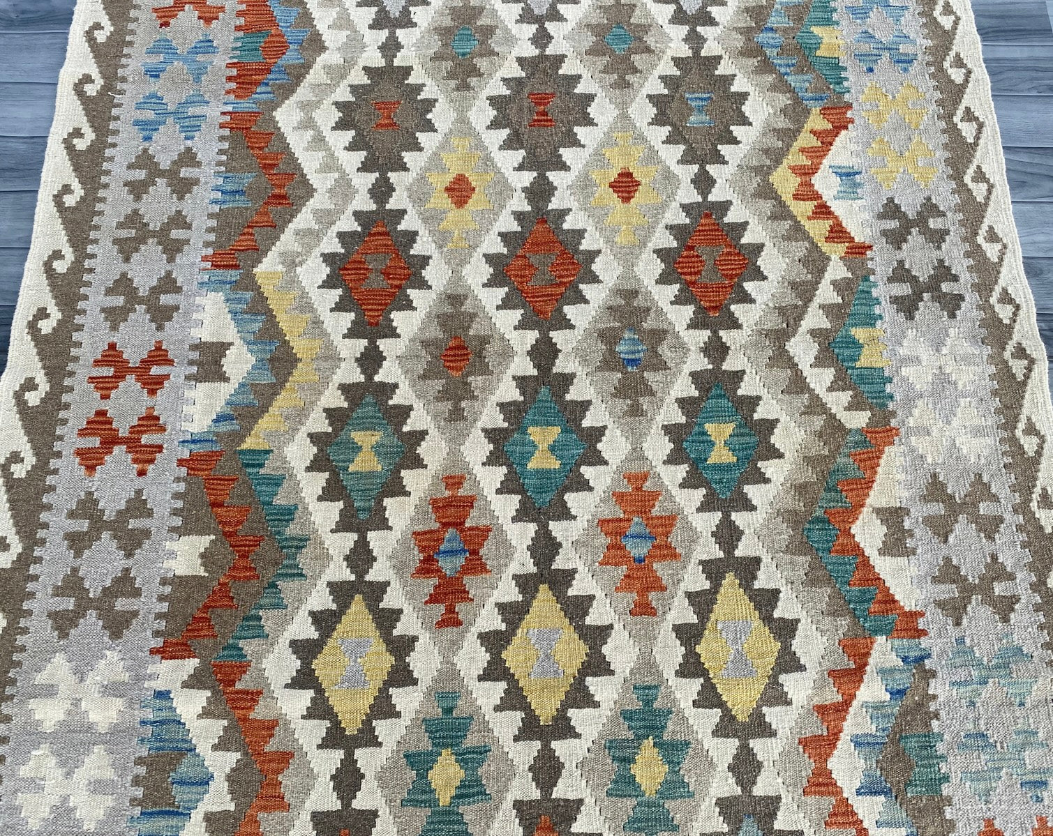 Handmade Afghan Chobi Kilim Rug 195 CM x  148 CM  SS # 137