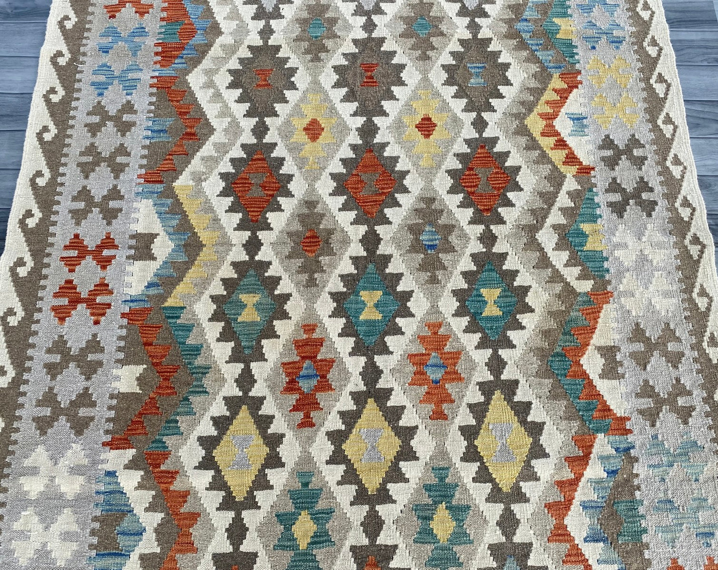 Handmade Afghan Chobi Kilim Rug 195 CM x  148 CM ( SS # 137 )