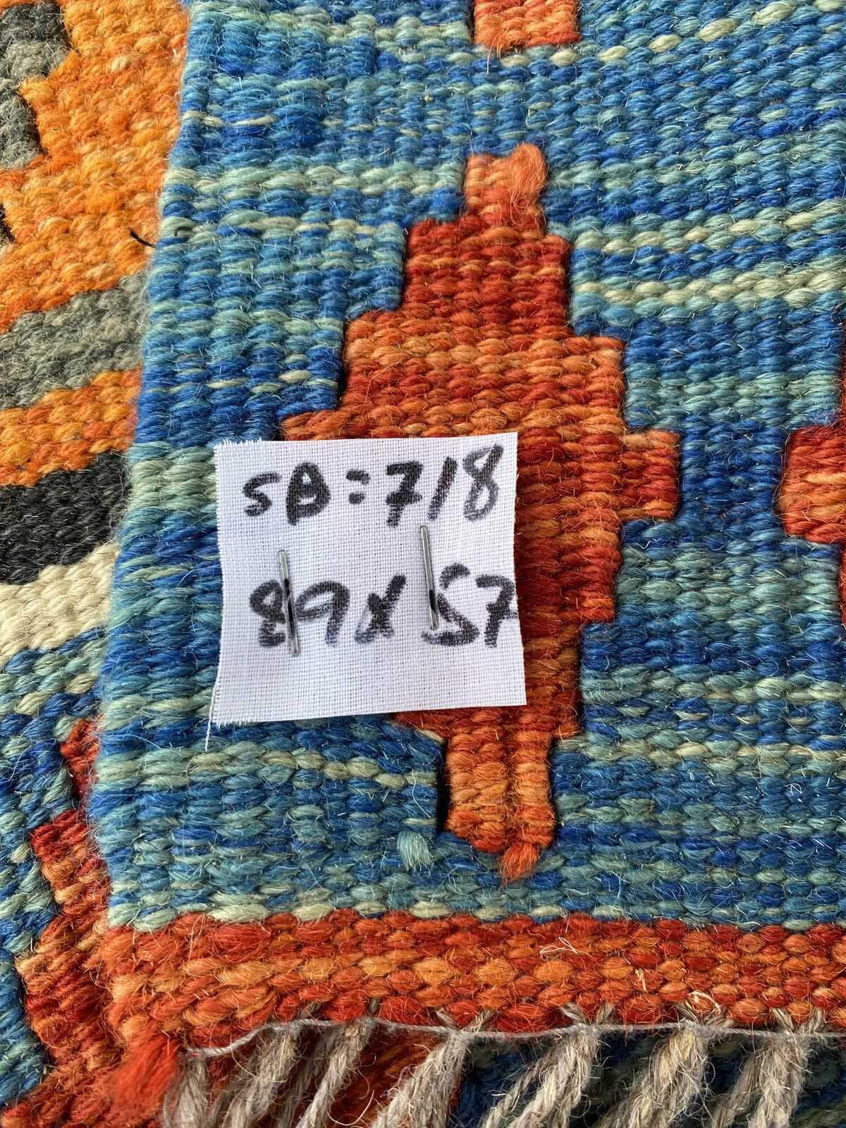 Handmade Afghan Chobi Kilim Rug 77x57 cm KAS#718