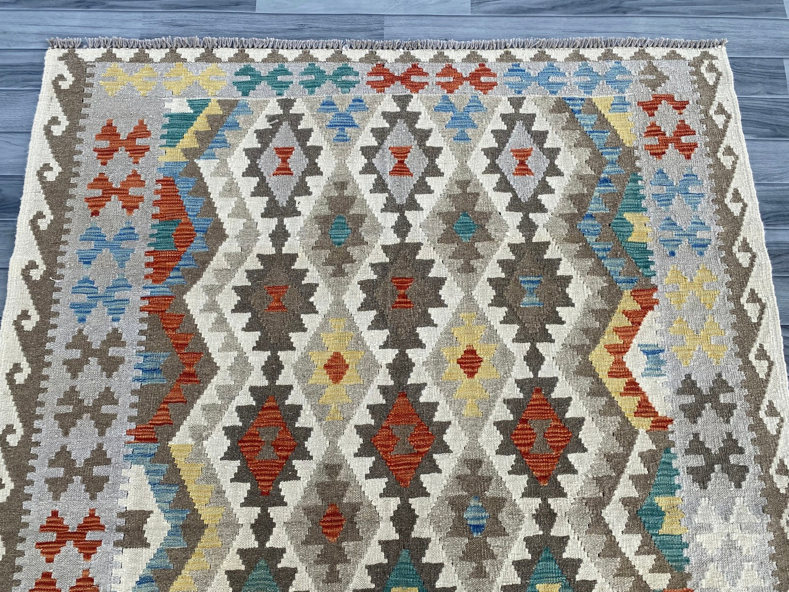 Handmade Afghan Chobi Kilim Rug 195 CM x  148 CM  SS # 137