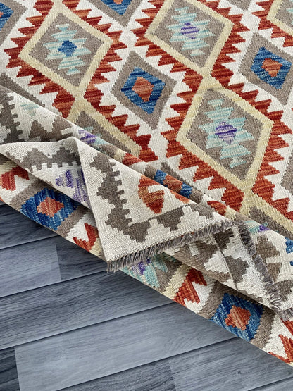 Handmade Afghan Chobi Kilim Rug 193 CM x  150 CM ( SS # 136 )