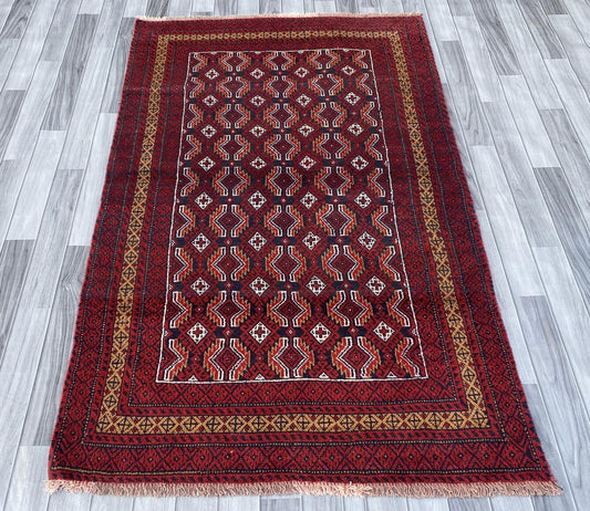 Handmade Afghan Traditional Balochi Rug 190CM x 120CM ES# 1190