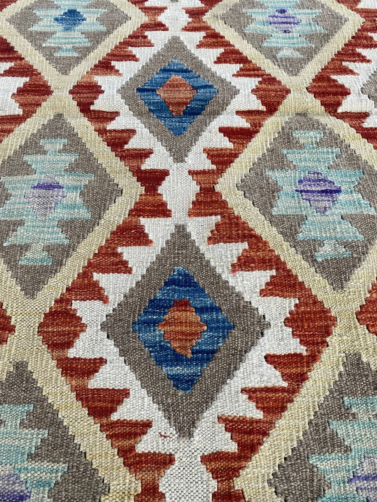 Handmade Afghan Chobi Kilim Rug 193 CM x  150 CM ( SS # 136 )