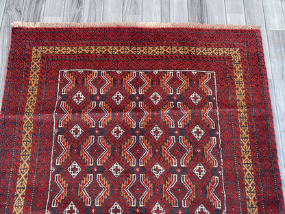 Handmade Afghan Traditional Balochi Rug 190CM x 120CM ES# 1190