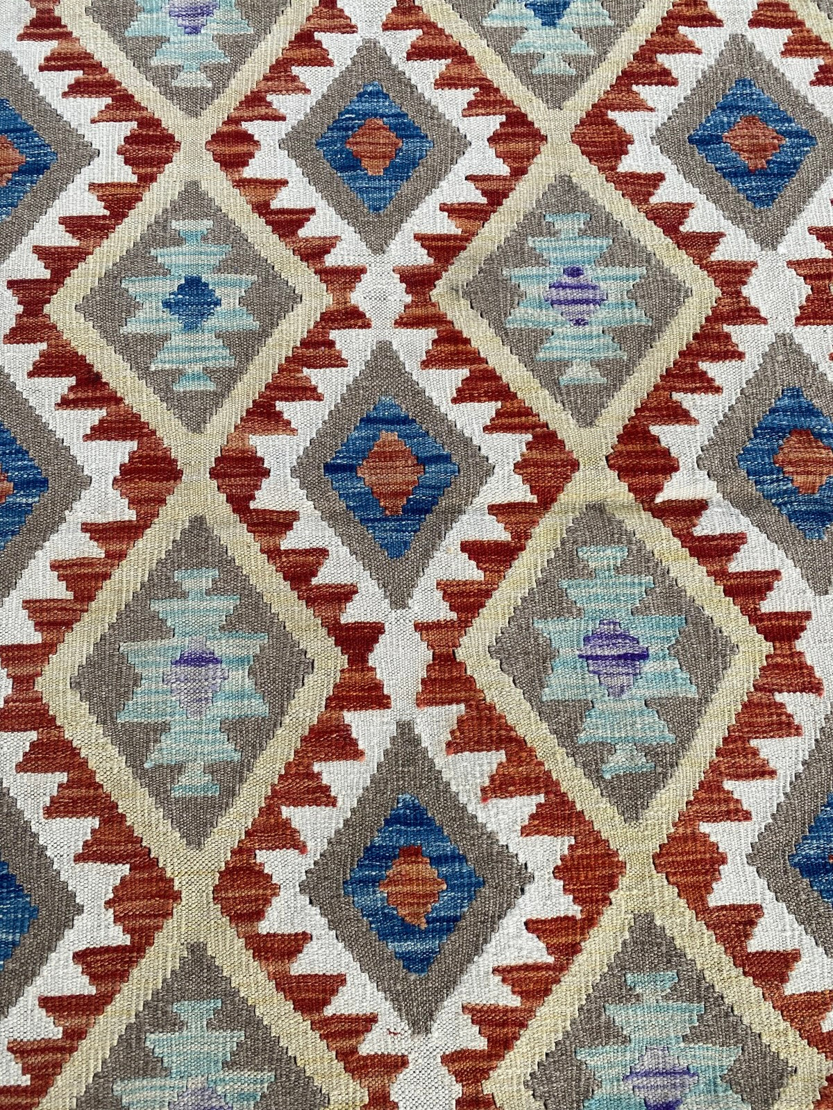 Handmade Afghan Chobi Kilim Rug 193 CM x  150 CM ( SS # 136 )