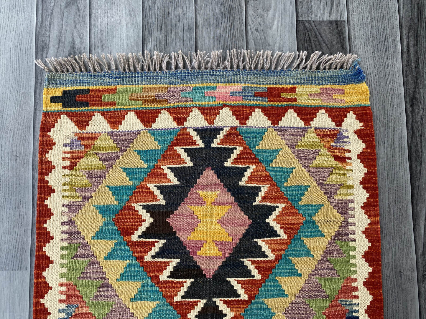 Handmade Afghan Chobi Kilim Rug 88x60 cm KAS#719