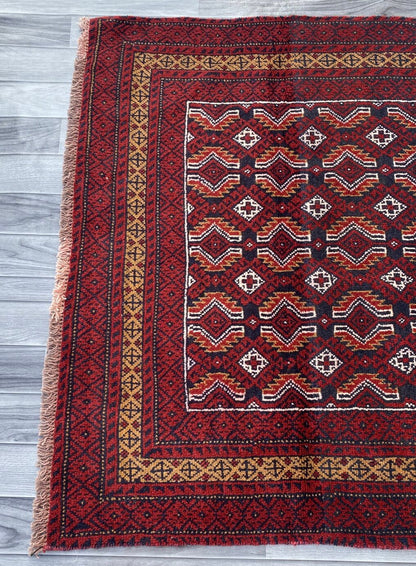 Handmade Afghan Traditional Balochi Rug 190CM x 120CM ES# 1190