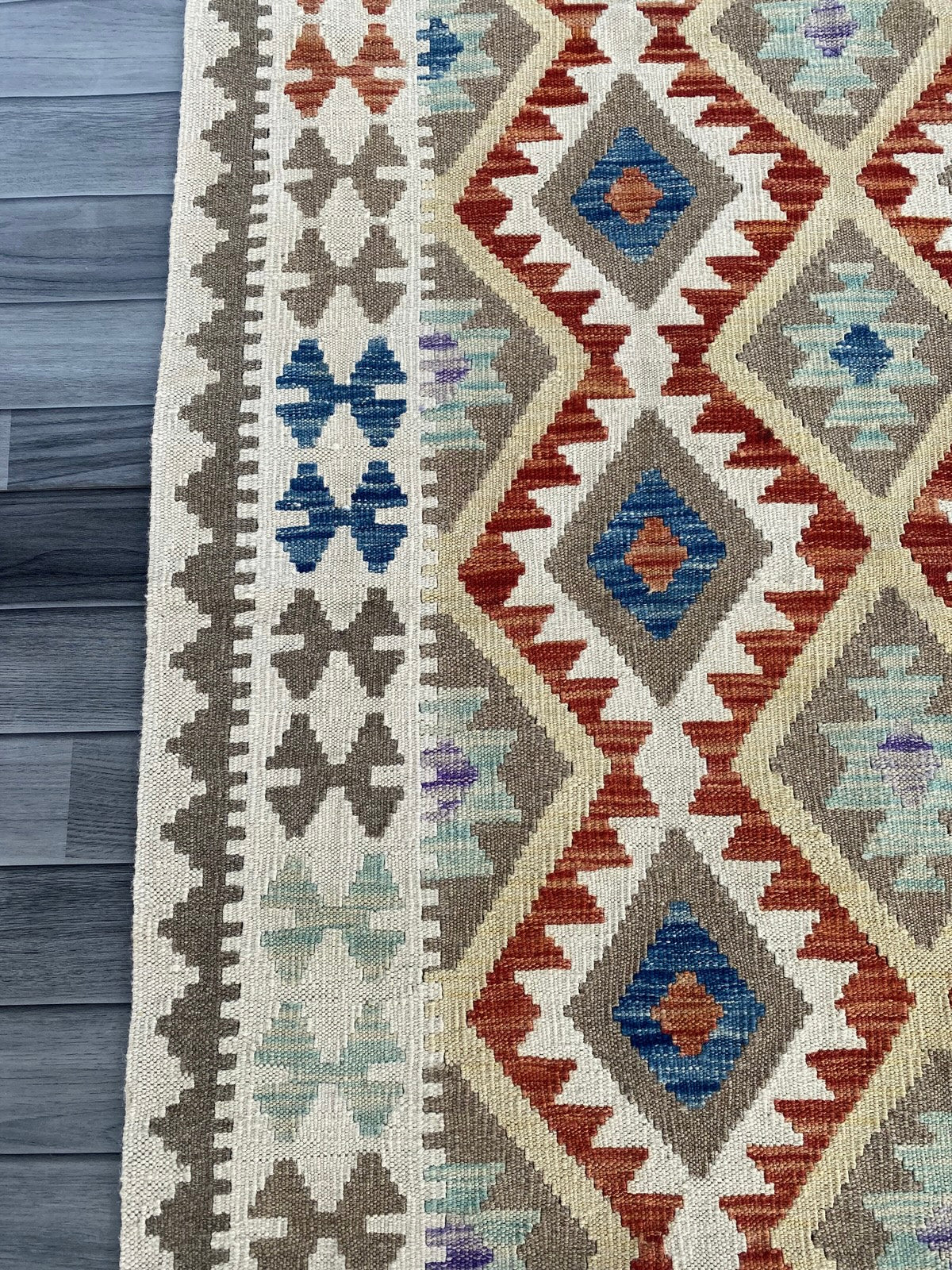 Handmade Afghan Chobi Kilim Rug 193 CM x  150 CM ( SS # 136 )