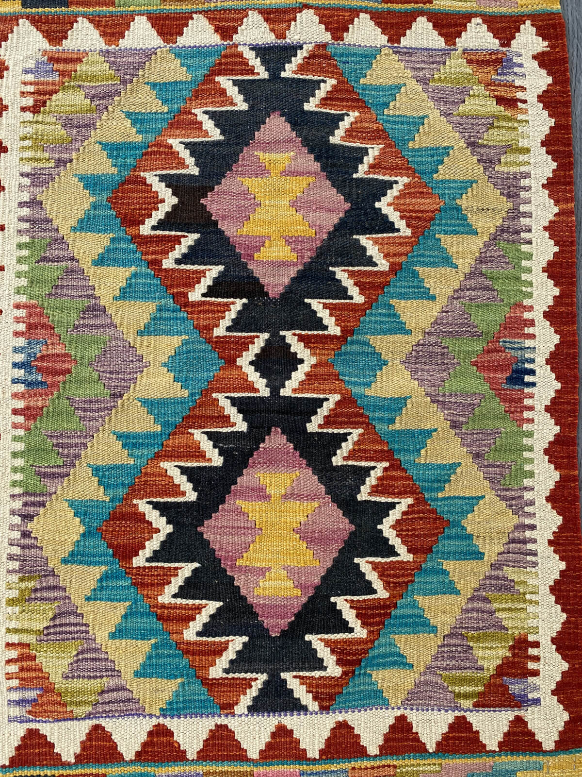 Handmade Afghan Chobi Kilim Rug 88x60 cm KAS#719