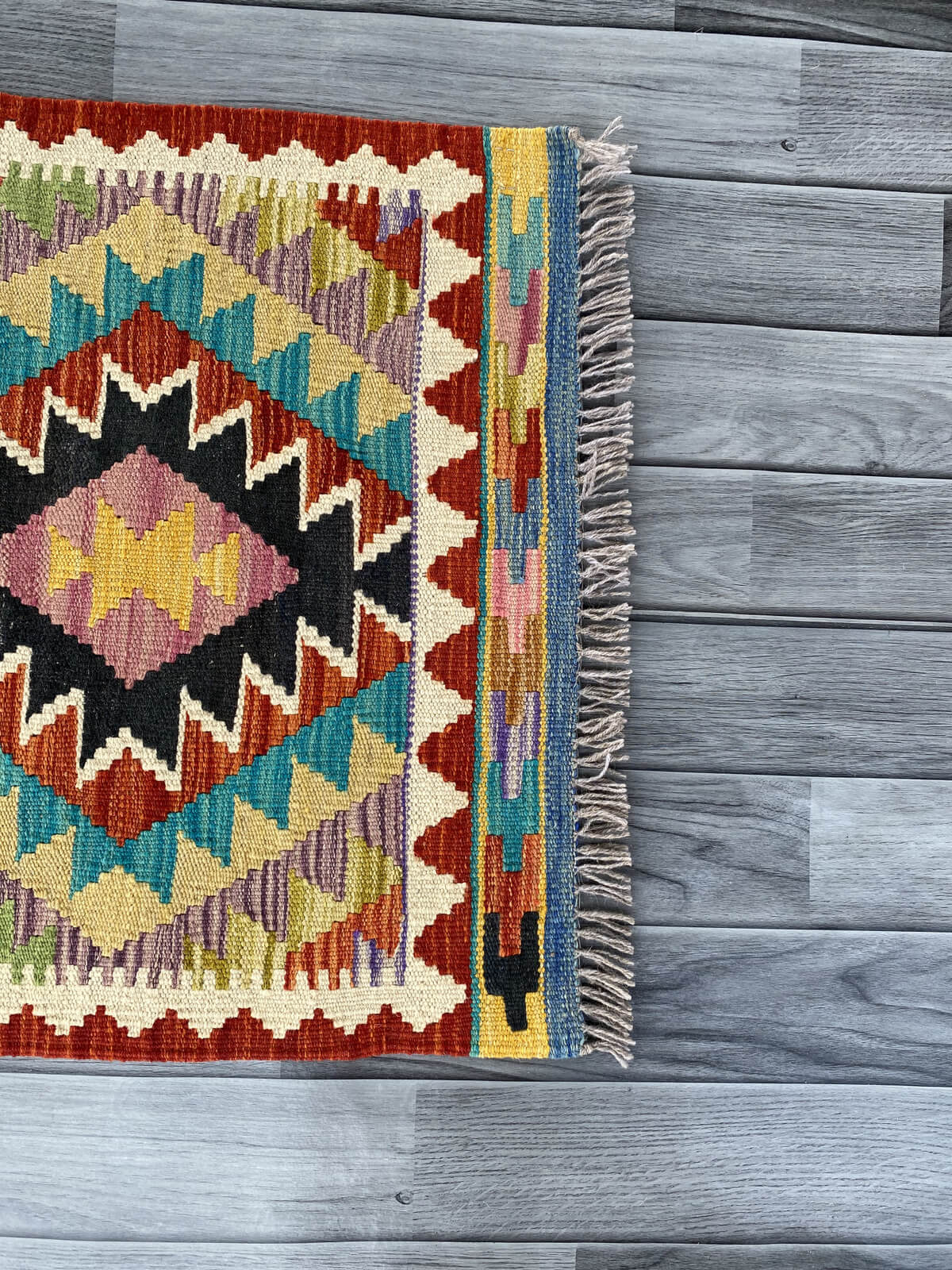 Handmade Afghan Chobi Kilim Rug 88x60 cm KAS#719