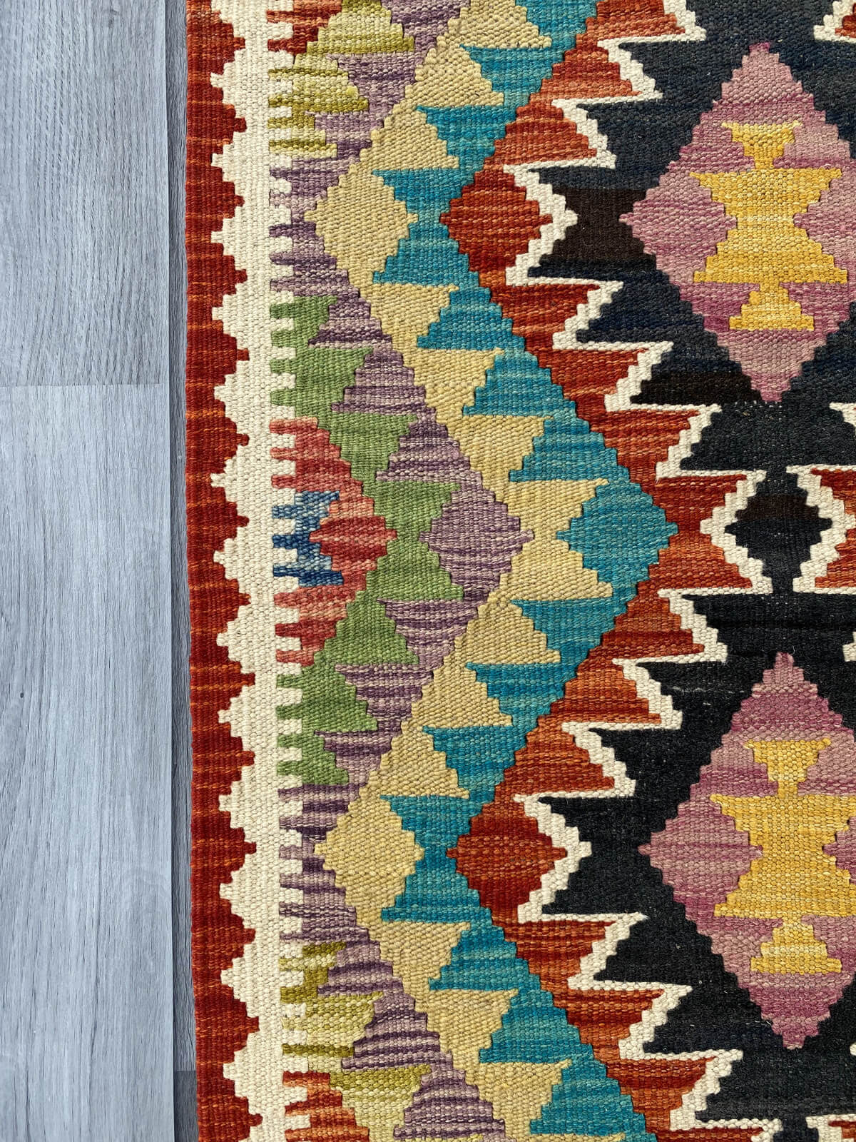Handmade Afghan Chobi Kilim Rug 88x60 cm KAS#719