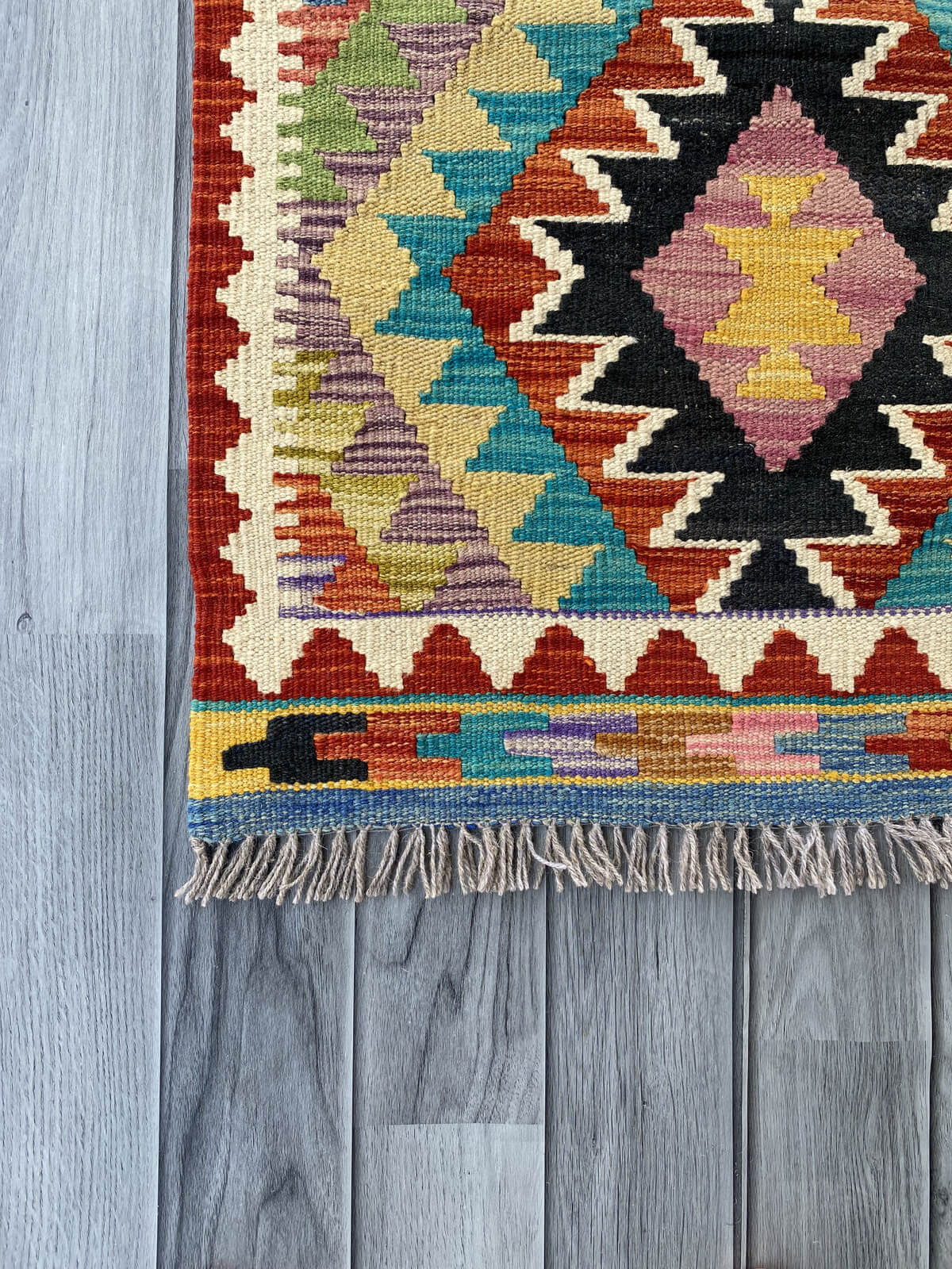 Handmade Afghan Chobi Kilim Rug 88x60 cm KAS#719
