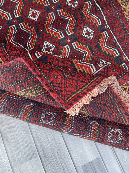 Handmade Afghan Traditional Balochi Rug 190CM x 120CM ES# 1190