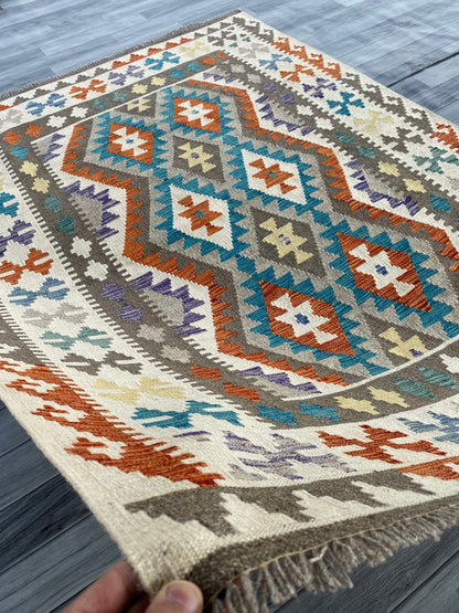 Handmade Afghan Chobi Kilim Rug 200 CM x  152 CM ( SS # 135 )