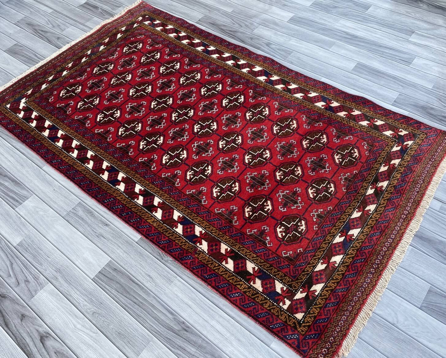 Handmade Afghan Traditional Balochi Rug 195CM x 115CM ES# 1192