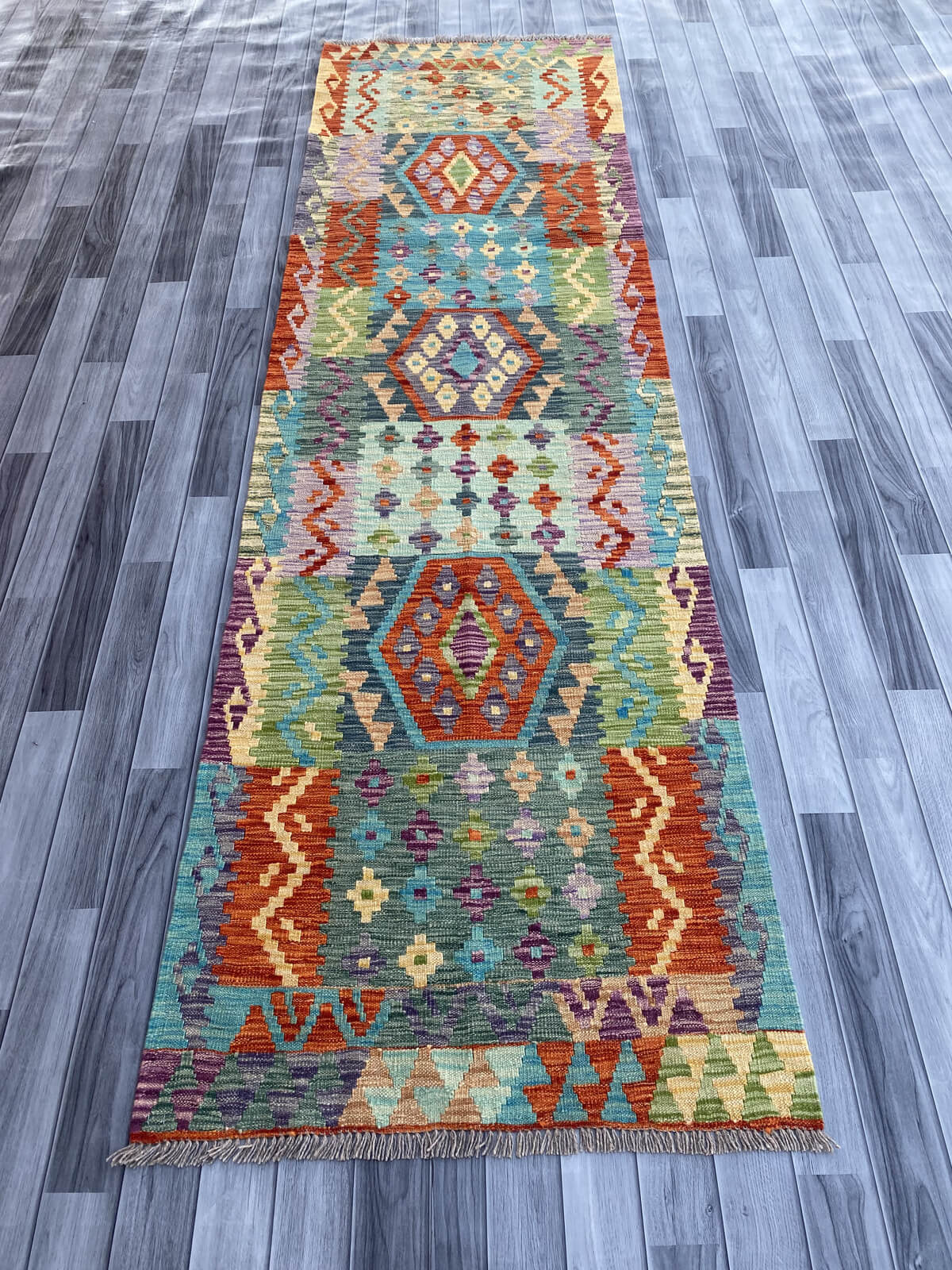 Handmade Flat Weave Kilim Rug 296 CM x 86 CM SK#1087