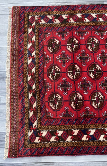Handmade Afghan Traditional Balochi Rug 195CM x 115CM ES# 1192
