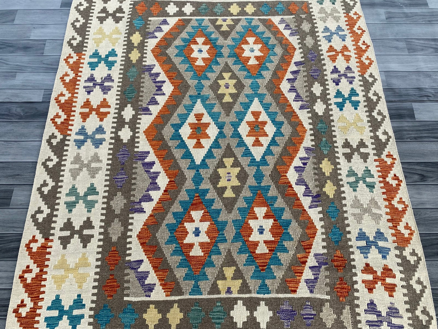 Handmade Afghan Chobi Kilim Rug 200 CM x  152 CM ( SS # 135 )