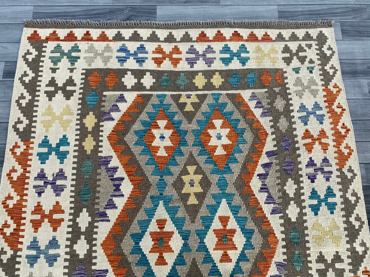 Handmade Afghan Chobi Kilim Rug 200 CM x  152 CM ( SS # 135 )